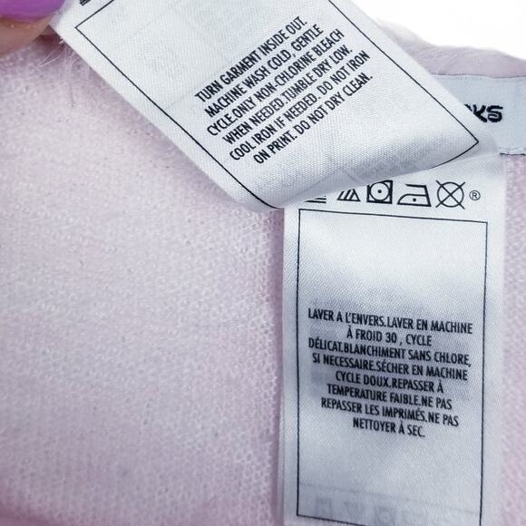 DISNEY PARKS Minnie Mouse Pink Lightweight Looseloom Fringe Edge Sweater - XL - Picture 5 of 6